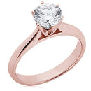 Diamond 1.50 ct. solitaire wedding ring pink gold