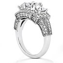 F VS1 diamond three stone engagement ring gold 2.61 ct.