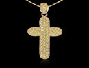 4 ct. certified yellow canary diamonds cross pendant