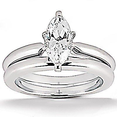 Diamonds 1.25 Ct. marquise cut wedding ring band set