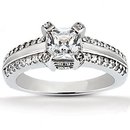 Princess cut diamond engagement ring 2.20 ct. diamonds