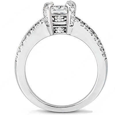 Princess cut diamond engagement ring 2.20 ct. diamonds