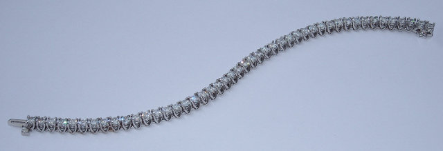 14 carats DIAMOND TENNIS BRACELET jewelry antique style
