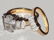 2.51carat diamonds engagement ring band set gold yellow