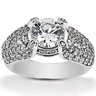 Big diamond engagement ring 4.01 ct. diamonds gold ring