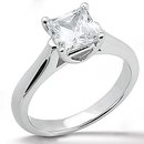 1.5 carats princess cut E VVS1 diamond solitaire ring