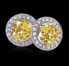 4 cts. jacket earrings fancy yellow diamond studs