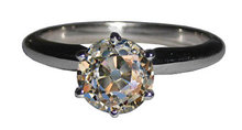 sparkling diamond solitaire white gold 2.51 cts. new
