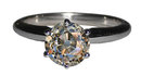 sparkling diamond solitaire white gold 2.51 cts. new