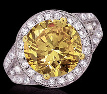 4.51 cts. Big yellow canary diamonds ring engagement