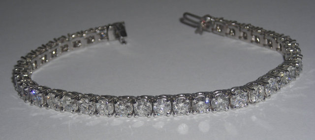 20 carat DIAMOND TENNIS BRACELET white gold 14K jewelry