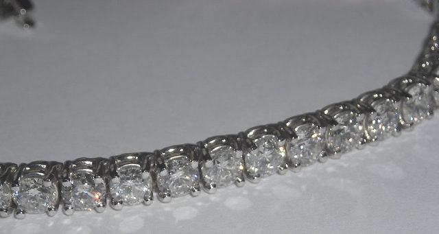 20 carat DIAMOND TENNIS BRACELET white gold 14K jewelry