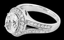 Oval diamond engagement ring split shank ring 2.76 cts.