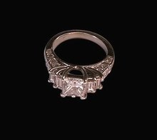 4 ct. diamonds princess & baguettes engagement ring new