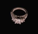 4 ct. diamonds princess & baguettes engagement ring new