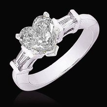 Heart cut diamond 2.51 carat ring three stone jewelry