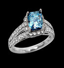 Large blue radiant diamond 5 cts. Engagement ring new