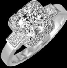 3.26 cts. Radiant diamond jewelry ring white gold new