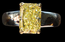 2 ct. fancy yellow diamond solitaire engagement ring