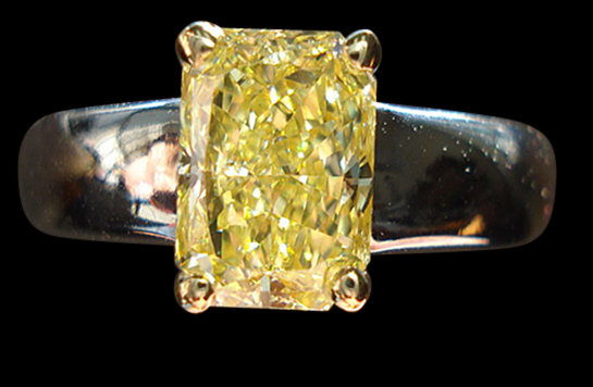 2 ct. fancy yellow diamond solitaire engagement ring