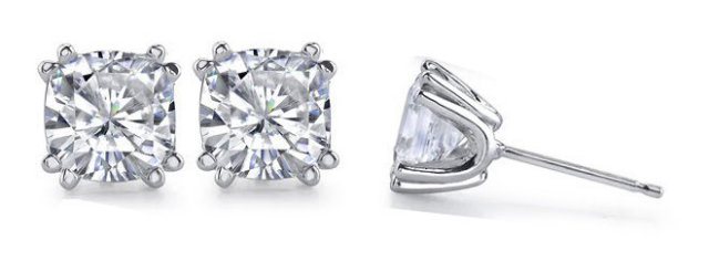 1.50 ct. cushion diamond studs earrings white gold new