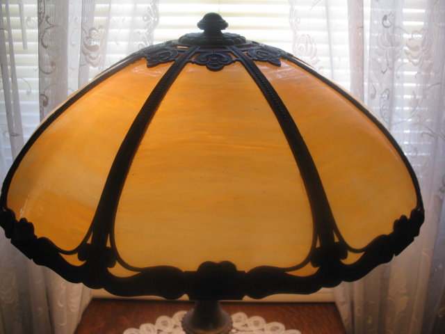 ANTIQUE SLAG PANEL LAMP
