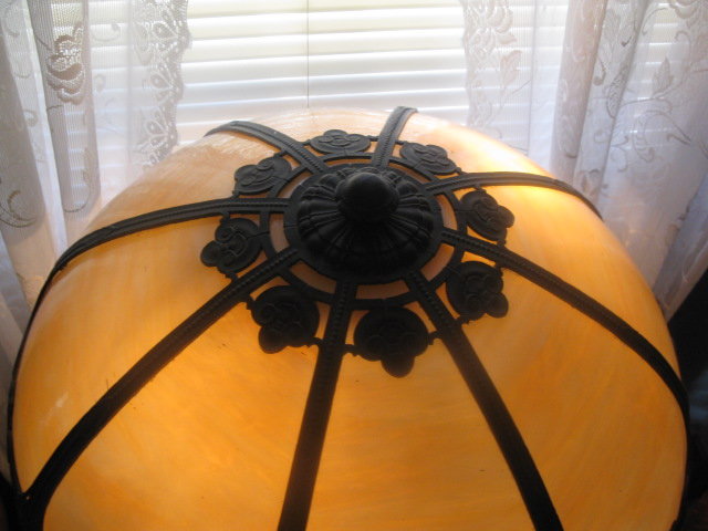 ANTIQUE SLAG PANEL LAMP