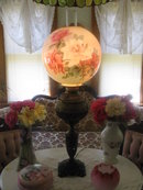 LG. BRADLEY AND HUBBARD ROSES LAMP