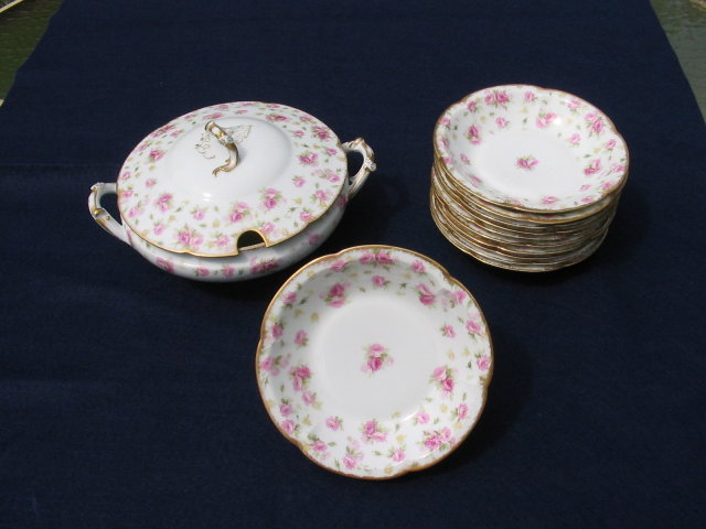 LIMOGES SOUP TUREEN AND BOWL SET