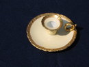 T & V LIMOGES HANDLED CANDLEDHOLDER