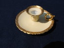 T & V LIMOGES HANDLED CANDLEDHOLDER