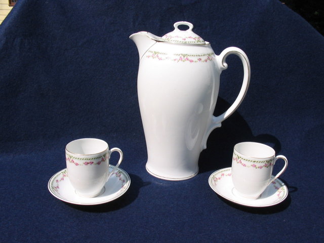 ANTIQUE CHOCOLATE POT SET BY KPM