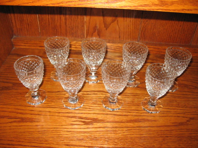 SET OF ORREFORS CUT WINE STEMS