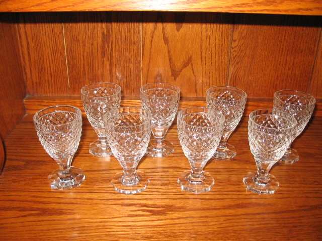 SET OF ORREFORS CUT WINE STEMS
