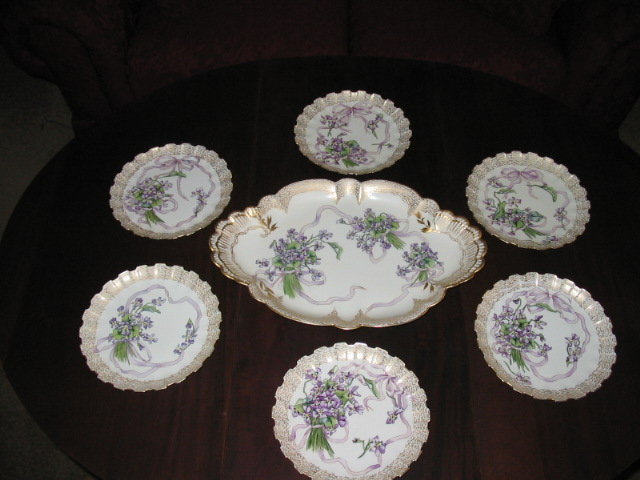 HAVILAND LIMOGES ICE CREAM SET