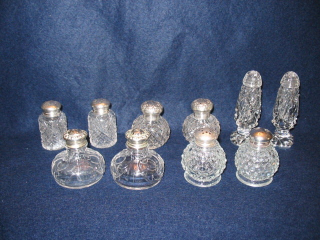 FIVE SETS OF SALT AND PEPPER