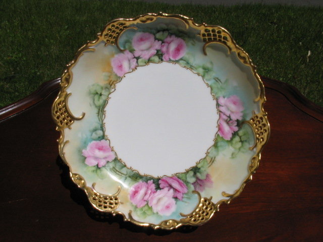 HANDPAINTED RETICULATED AUSTRIAN BOWL