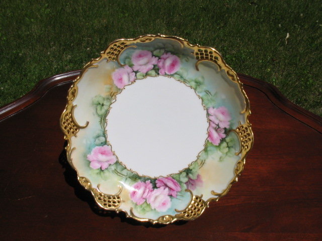 HANDPAINTED RETICULATED AUSTRIAN BOWL