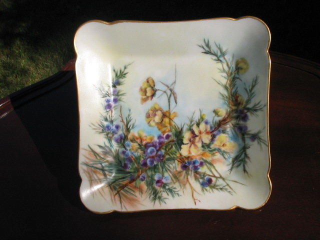 EARLY LIMOGES H. PAINTED PLATE
