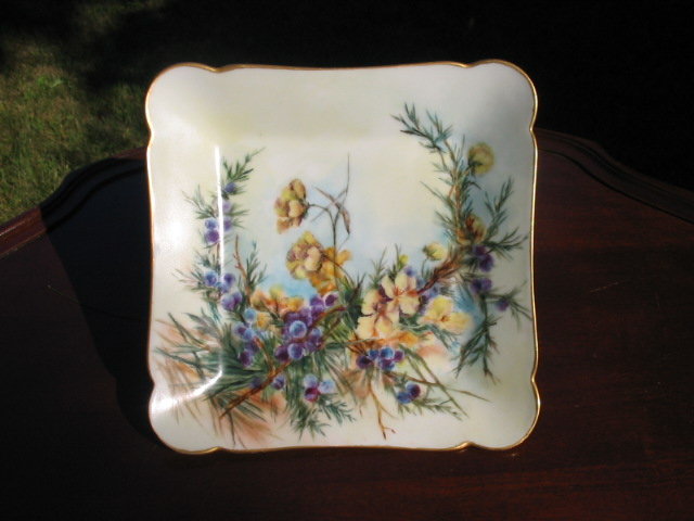 EARLY LIMOGES H. PAINTED PLATE