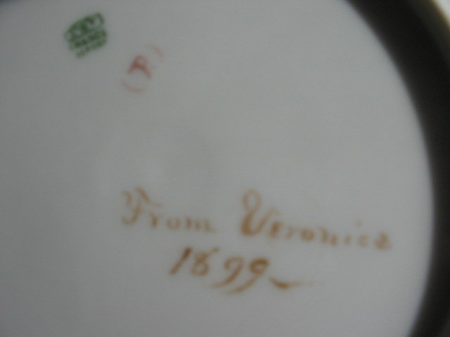 EARLY LIMOGES H. PAINTED. CAKE SET