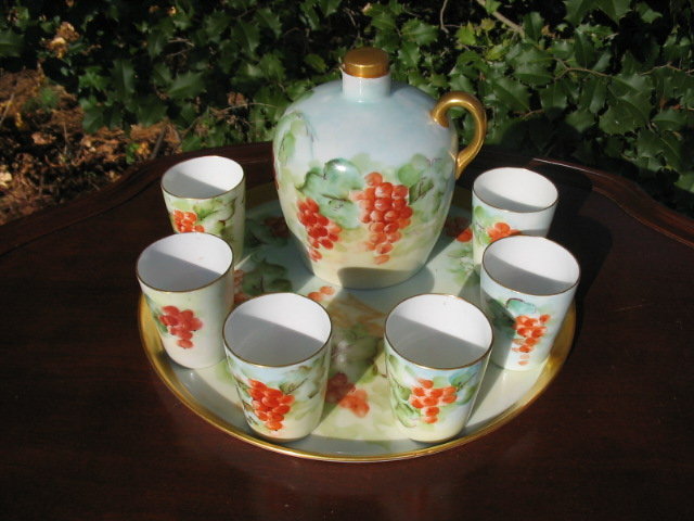 EARLY LIMOGES WHISKEY SET