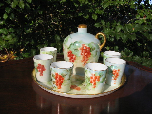 EARLY LIMOGES WHISKEY SET