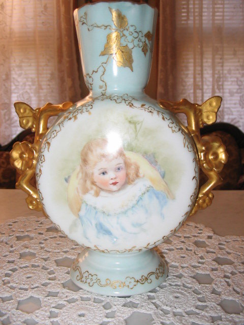 EARLY HAND PAINTED LIMOGES VASE