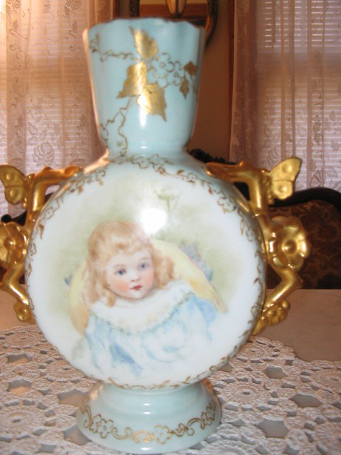 EARLY HAND PAINTED LIMOGES VASE