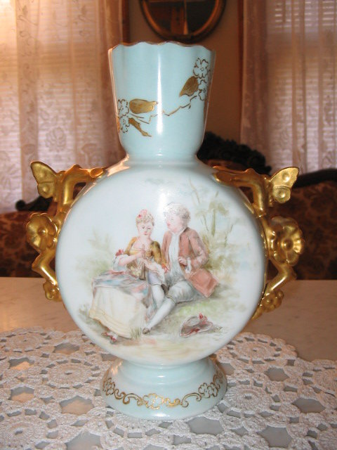 EARLY HAND PAINTED LIMOGES VASE