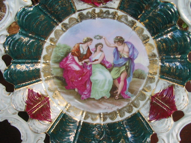 O S PRUSSIA A KAUFMANN DECORATED BOWL