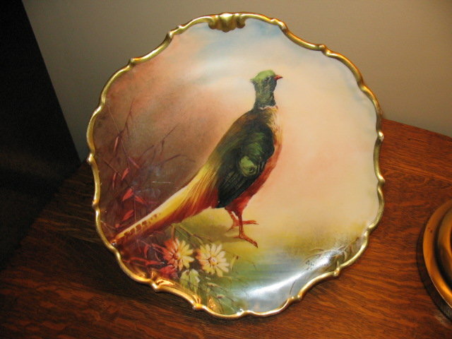 LIMOGES STUDIO DECORATED PHEASANT PLACQUE