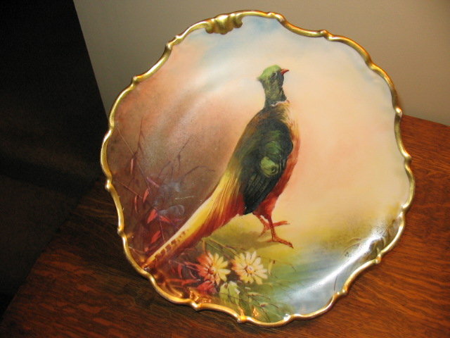 LIMOGES STUDIO DECORATED PHEASANT PLACQUE