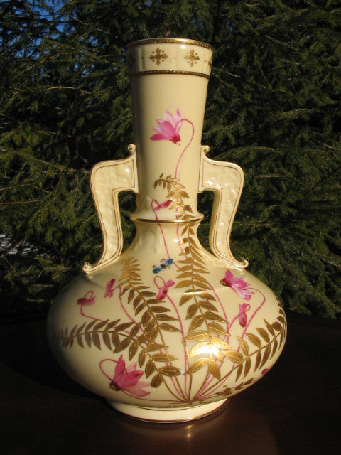 LARGE HAND PAINTED LIMOGES VASE